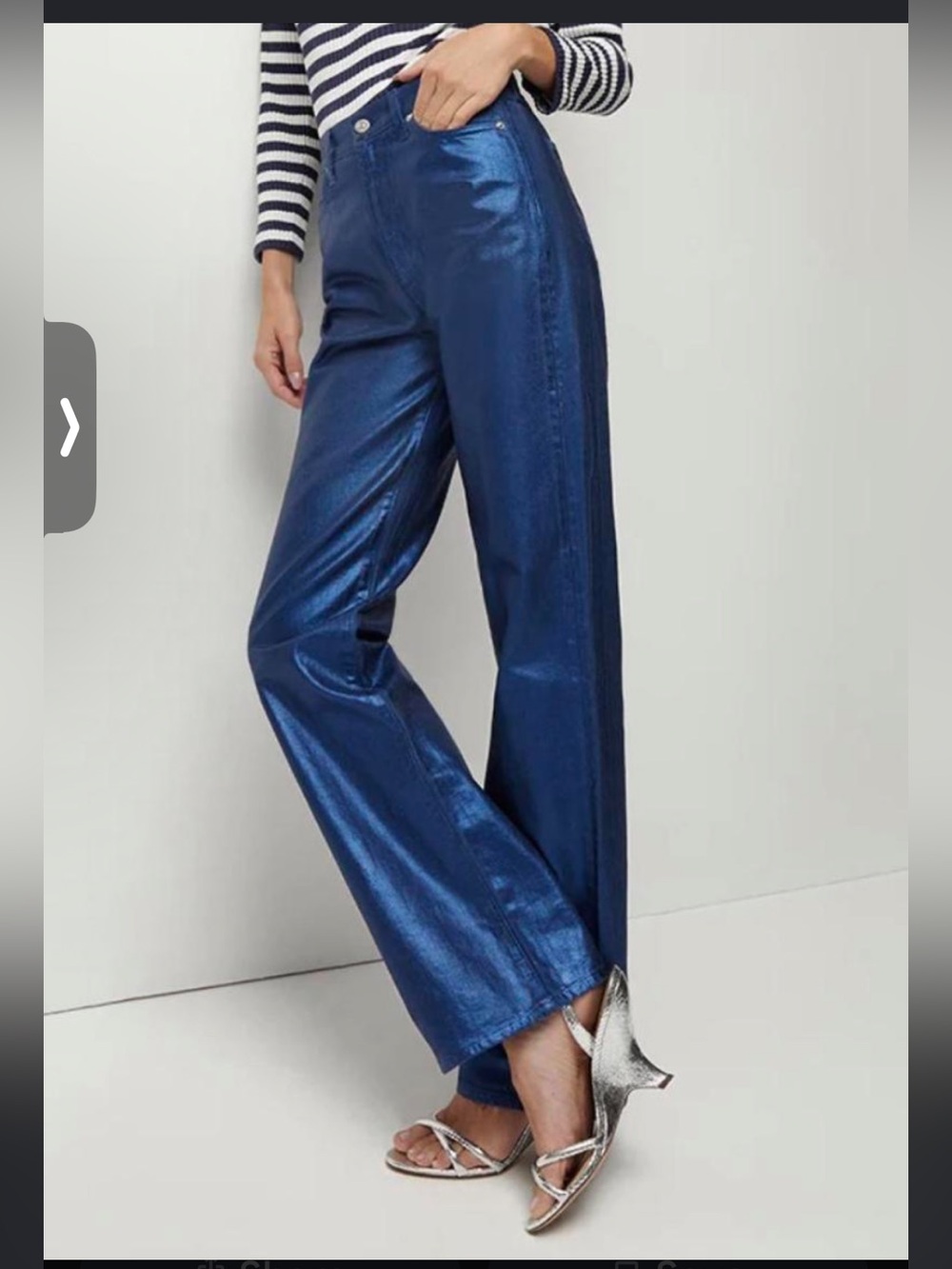 Veronica Beard Jeans Dylan Straight Metallic